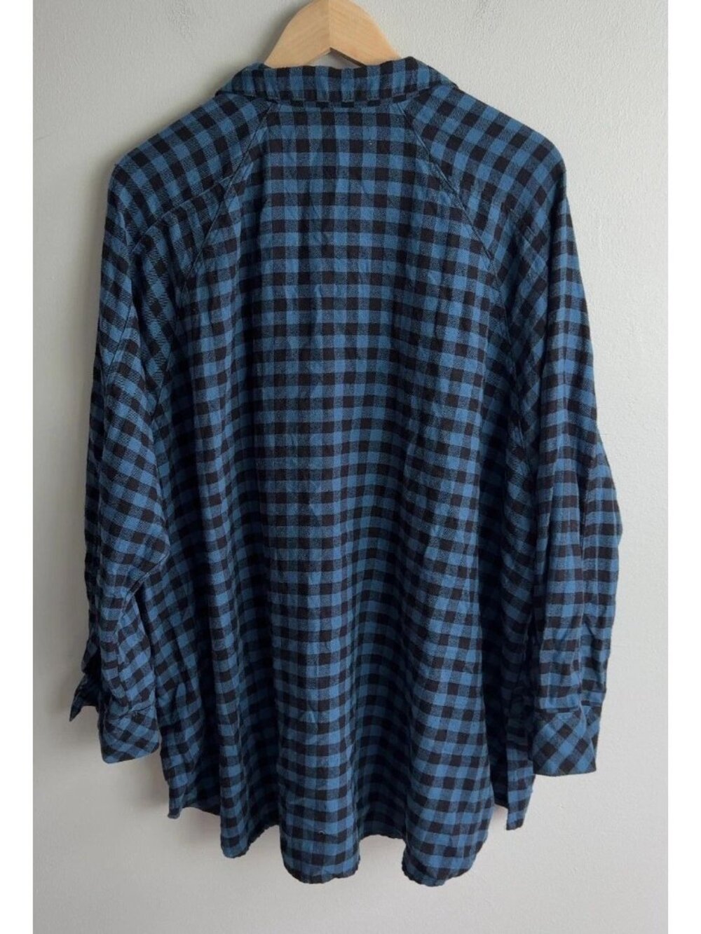 Urban Outfitters Blue Black Buffalo Plaid Flannel Shirt Large Button Up Women’s - Picture 2 of 8
